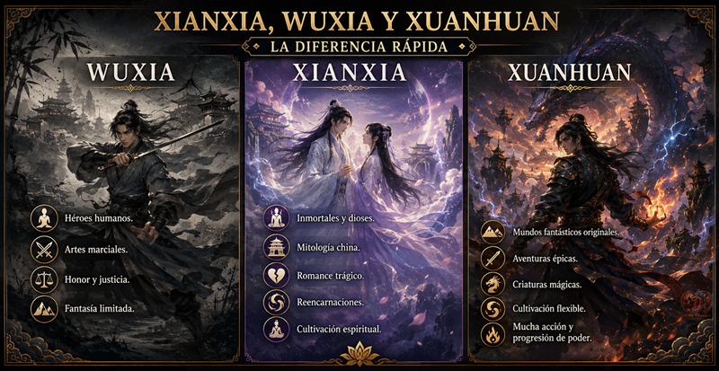 Xianxia, Wuxia y Xuanhuan